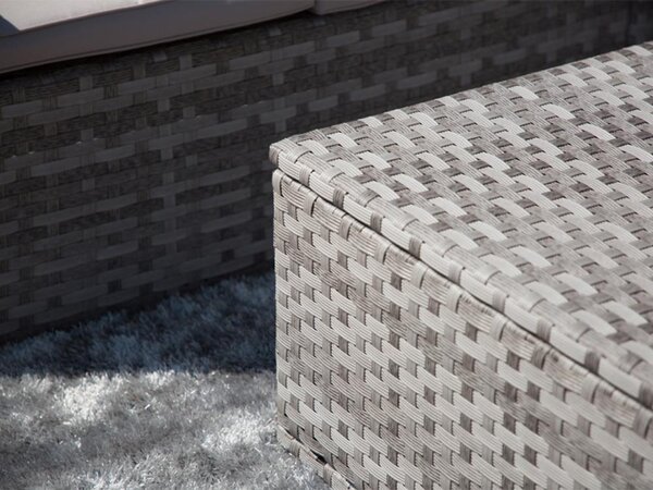 Velký zahradní sofa set s boxem na polstry AUCKLAND šedá