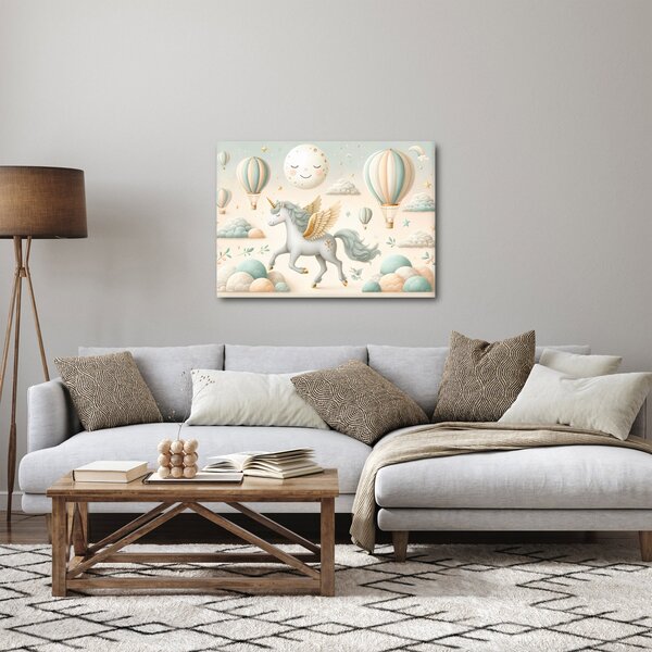 Obraz - Šťastný jednorožec (70x50 cm)