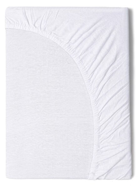 Dětské bílé bavlněné elastické prostěradlo Good Morning, 60 x 120 cm