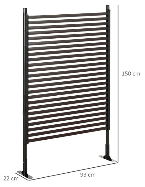 Zahradní plot Outsunny, kovový plot 93 x 150 cm vysoký, dekorativní mřížkový plot se stojany, plot pro psy, horní obloukový plot, krajinářský plot pro