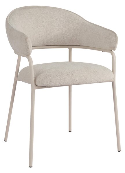 Rebecca Mobili židle Dorstenia 82,5x57x56,5 Polyesterová tkanina Ocel Pearl white Moderní SET 2 kusů