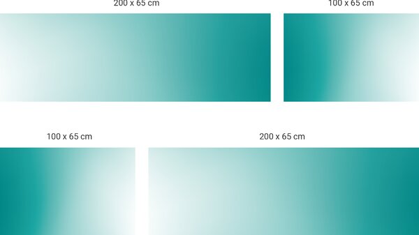 FUGU Gradient turquoise - tapeta za postel Varianta ochrany zdi: Delší strana postele 200x65 cm