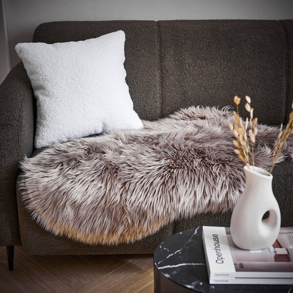 UMĚLÁ KOŽEŠINA, 60/90 cm, šedohnědá Boxxx - Kůže
