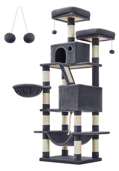 SONGMICS Kočičí škrabadlo Climbery 168 cm tmavě šedé