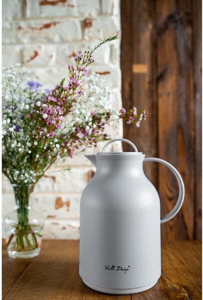 Šedá termoska Vialli Design, 1 l