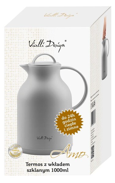 Šedá termoska Vialli Design, 1 l
