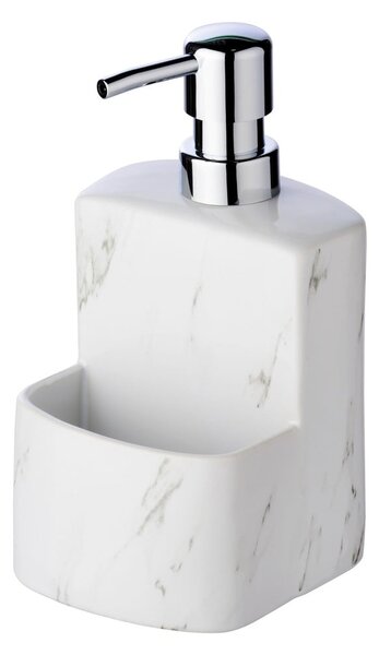 Bílý keramický dávkovač na mýdlo Wenko Festival Marble, 380 ml