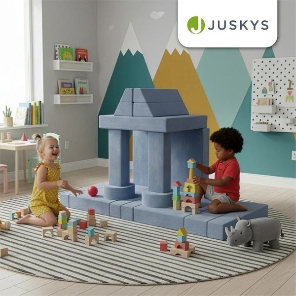 Designová modulární pohovka pro děti 150 cm, světle modrá