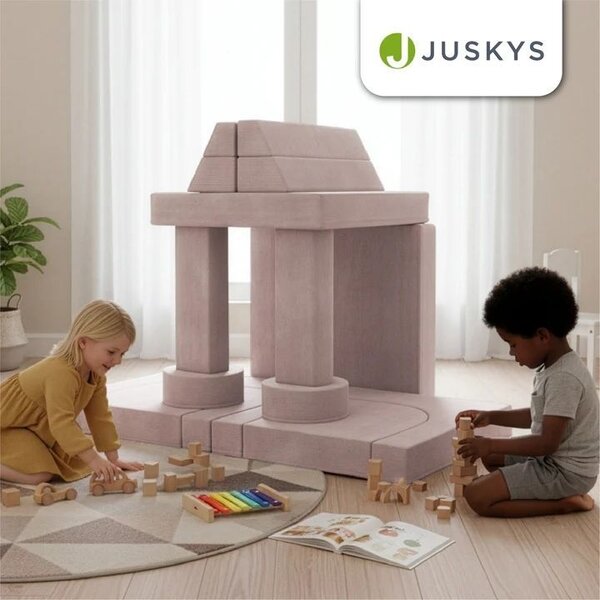 Designová modulární pohovka pro děti 150 cm, pudrová