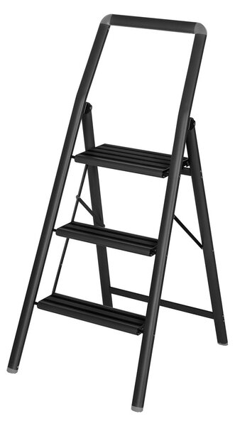 Černé schůdky Wenko Compact, výška 114,5 cm