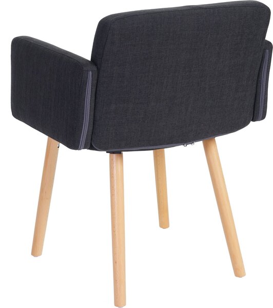 Sada 6 jídelních židlí Orlando II, židle Kuchyňská židle, retro design textil, tmavě šedá