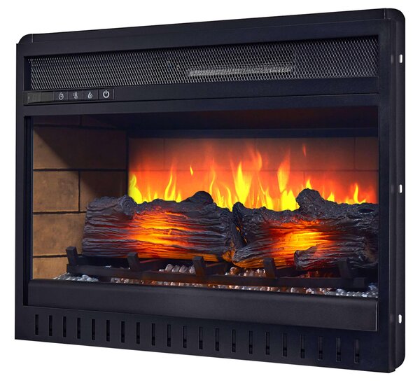 ArtiFlame AF22, elektrický krb do zabudování s topným výkonem 1800 W, realistický efekt plamene, LED osvětlení, dálkové ovládání, časovač, černá barva