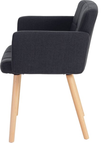 Sada 6 jídelních židlí Orlando II, židle Kuchyňská židle, retro design textil, tmavě šedá
