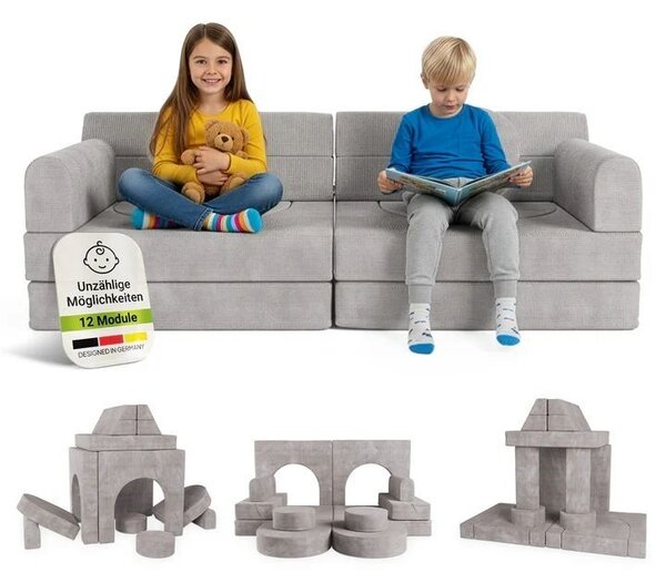 Designová modulární pohovka pro děti 150 cm, šedá