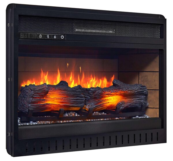 ArtiFlame AF22, elektrický krb do zabudování s topným výkonem 1800 W, realistický efekt plamene, LED osvětlení, dálkové ovládání, časovač, černá barva