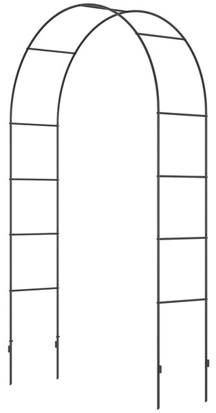 Outsunny Kovový Růžový Oblouk pro Popínavé Rostliny - Zahradní Oblouk s Špičatým Designem - Kovová Struktura, Trellis pro Růže - Oblouk do Zahrady 140