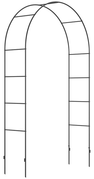 Outsunny Kovový Růžový Oblouk pro Popínavé Rostliny - Zahradní Oblouk s Špičatým Designem - Kovová Struktura, Trellis pro Růže - Oblouk do Zahrady 140