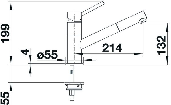 Blanco Kano-S kuchyňská baterie stojící chrom-antracitová 525038