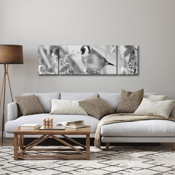 Obraz - Ptáček v zimě (170x50 cm)