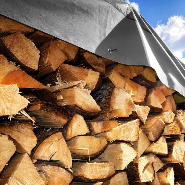 Krycí plachta s oky 6x4m, 130g SPRINGOS GA2183 šedá