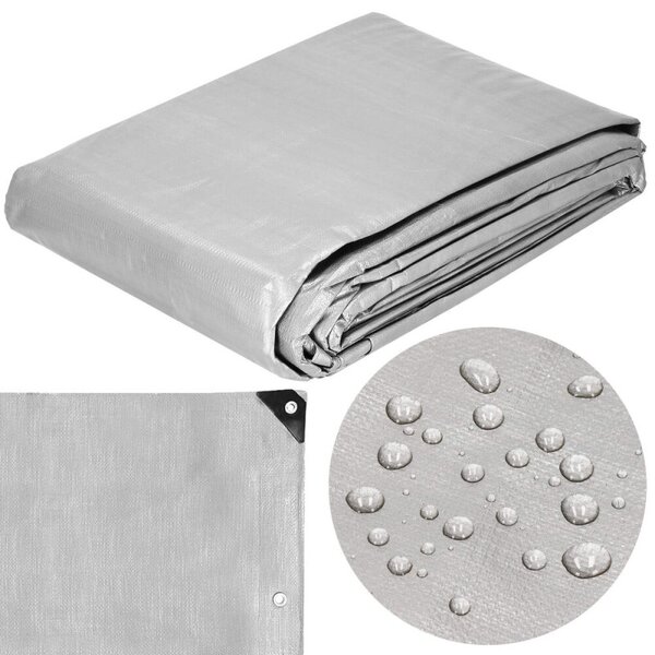 Krycí plachta s oky 3x4 m, extra silná 260g PE SPRINGOS GA2188 šedá