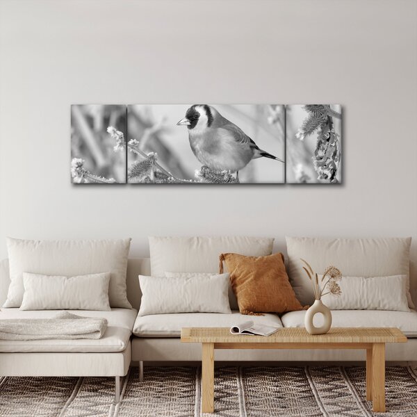 Obraz - Ptáček v zimě (170x50 cm)