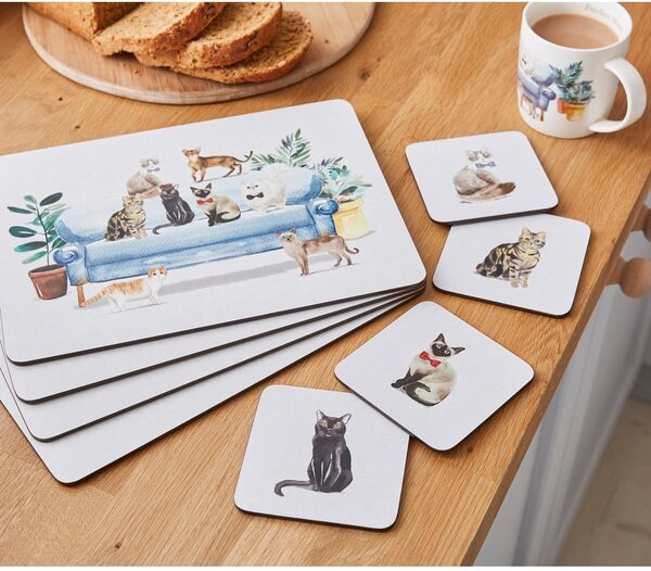 Korkové prostírání 4 ks 21.5x29 cm Curious Cats - Cooksmart ®