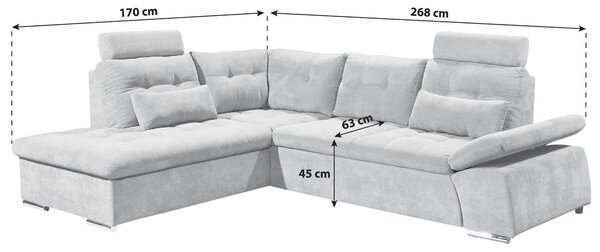 ROHOVÁ SEDAČKA, textil, kompozitní dřevo, šedá MID.YOU - Sedací soupravy, Online Only