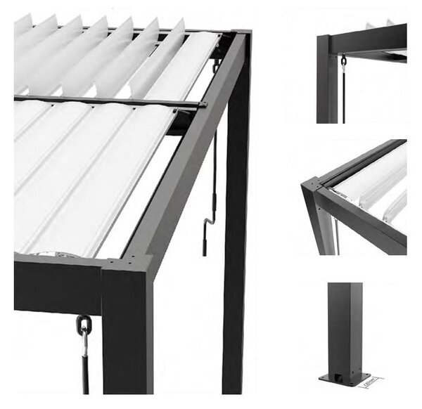 Hliníková bioklimatická pergola s lamelami 4 x 3 M