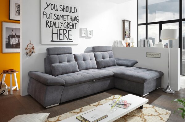 ROHOVÁ SEDAČKA, textil, kompozitní dřevo, tmavě šedá MID.YOU - Sedací soupravy, Online Only