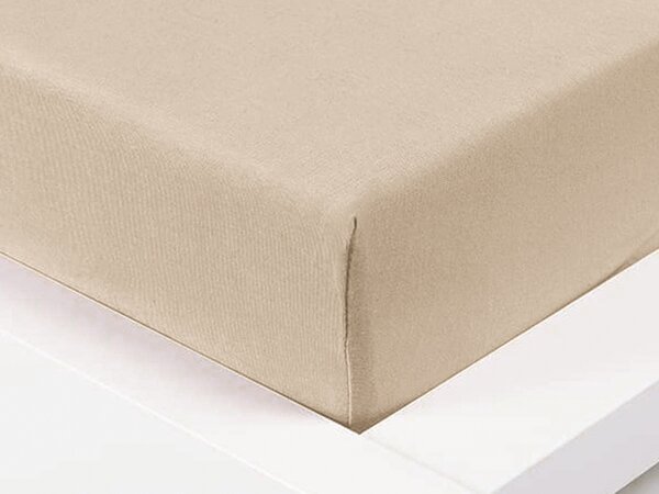 XPOSE® Jersey prostěradlo Exclusive - bílá káva 160x200 cm