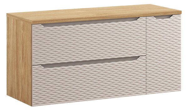 Comad Koupelnová skříňka pod deskové umyvadlo set Ocean Beige 120 béžová/dub olejovaný