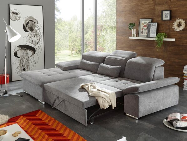 ROHOVÁ SEDAČKA, textil, kompozitní dřevo, šedá MID.YOU - Sedací soupravy, Online Only