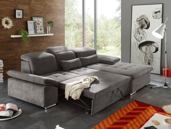 ROHOVÁ SEDAČKA, textil, kompozitní dřevo, tmavě šedá MID.YOU - Sedací soupravy, Online Only