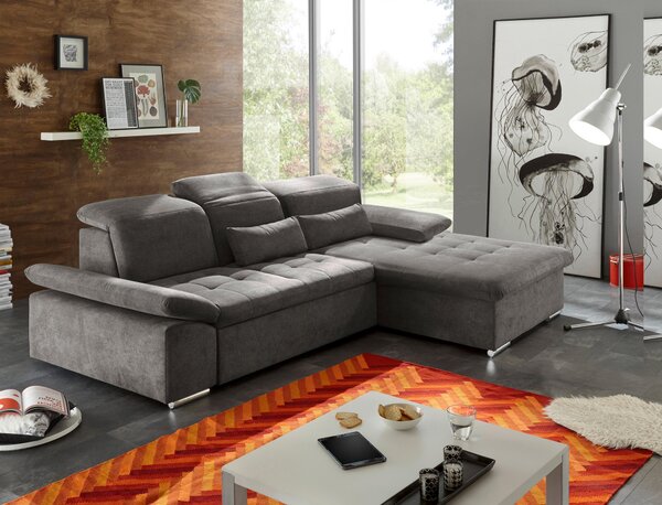 ROHOVÁ SEDAČKA, textil, kompozitní dřevo, tmavě šedá MID.YOU - Sedací soupravy, Online Only