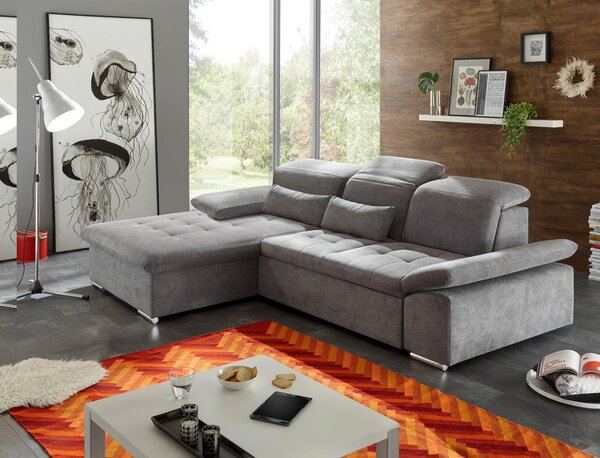 ROHOVÁ SEDAČKA, textil, kompozitní dřevo, šedá MID.YOU - Sedací soupravy, Online Only