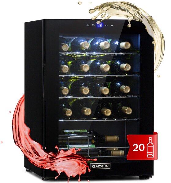 Klarstein Shiraz 20 Uno, vinotéka, 53 l/20 lahví, 5-18 °C, dotykové ovládání