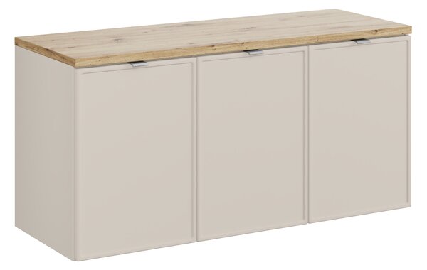 Comad Koupelnová skříňka pod deskové umyvadlo set Bella Cashmere II. 120 kašmír/dub artisan