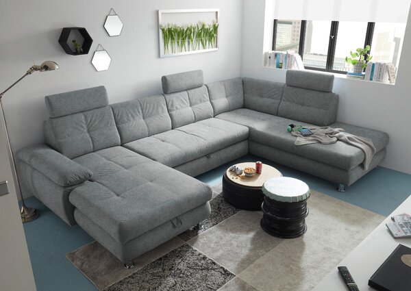 SEDACÍ SOUPRAVA, textil, světle šedá MID.YOU - Sedací soupravy, Online Only