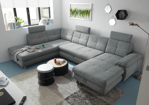 SEDACÍ SOUPRAVA, textil, světle šedá MID.YOU - Sedací soupravy, Online Only