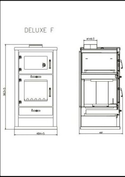 Krbová kamna Victoria Deluxe F - 11,30 kW, pečicí prostor, kompaktní, účinná a moderní