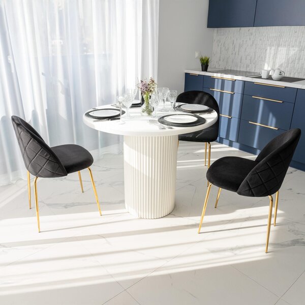 Velurová židle Fargo Gold Velvet Black