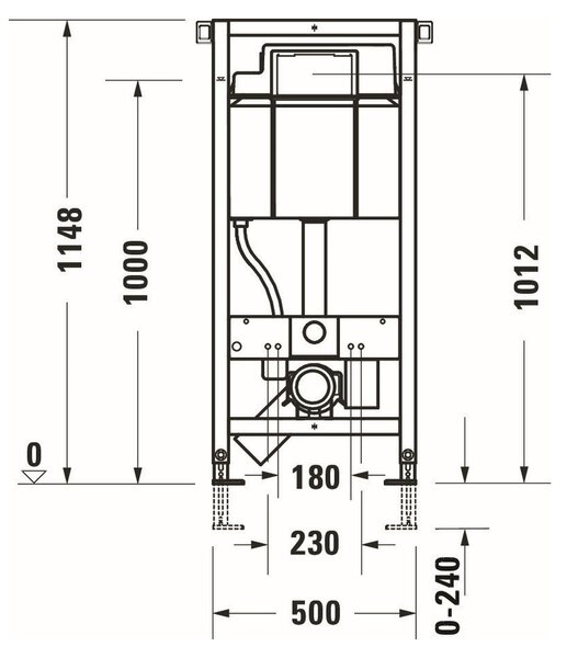 Duravit DuraSystem Standard SensoWash nástěnný instalační modul pro závěsné WC