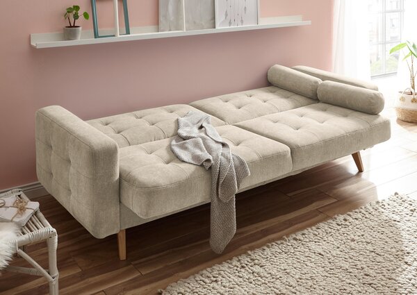 ROZKLÁDACÍ POHOVKA, textil, kompozitní dřevo, pískové barvy MID.YOU - Rozkládací pohovky, Online Only