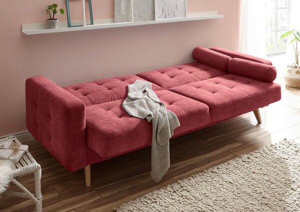 ROZKLÁDACÍ POHOVKA, textil, kompozitní dřevo, bobulová MID.YOU - Rozkládací pohovky, Online Only