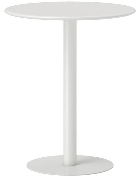 HOMCOM Jídelní Stůl, Kulatý Kuchyňský Stůl pro 2 Osoby, Moderní Jídelní Stůl do Obývacího Pokoje, Zahrady, Ocel, Ø60 x 72 cm, Bílý | Aosom