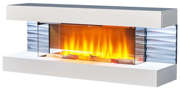 Sureflame WM-9332 elektrický nástěnný krb se stropním osvětlením a dálkovým ovládáním v čistě bílé barvě