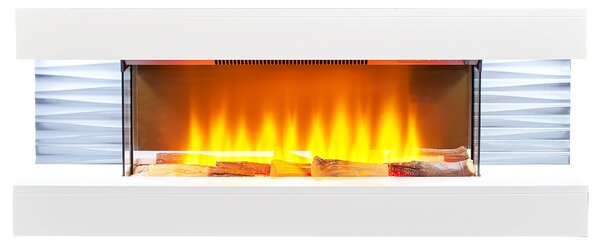 Sureflame WM-9332 elektrický nástěnný krb se stropním osvětlením a dálkovým ovládáním v čistě bílé barvě
