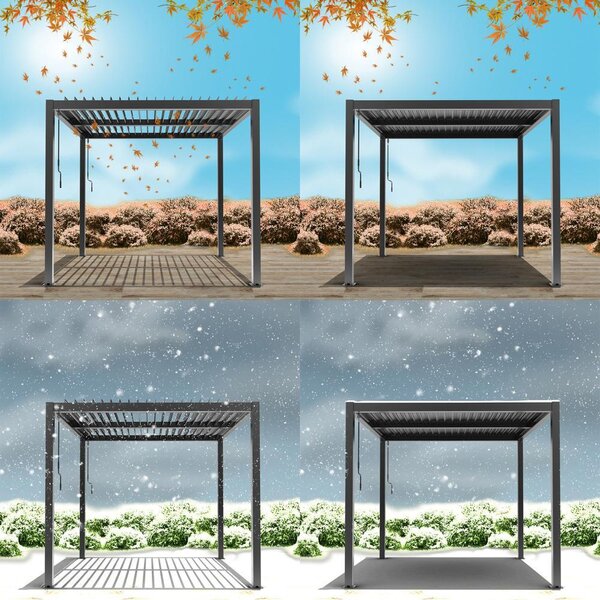 Hliníková bioklimatická pergola s lamelami 4 x 4 M