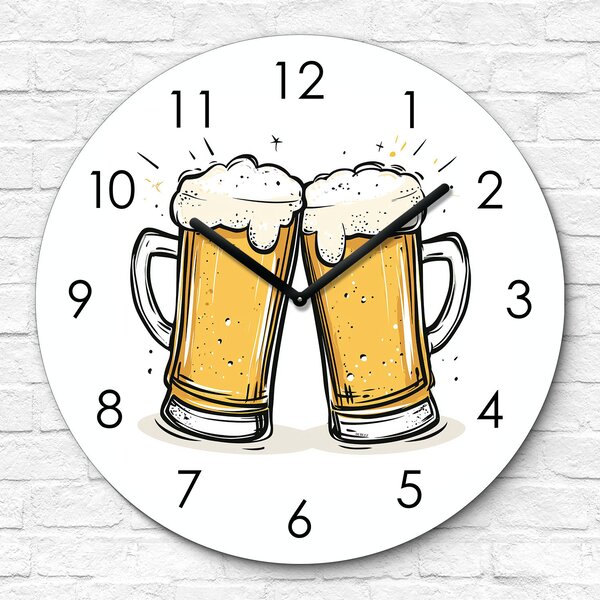 DUBLEZ | Nástěnné hodiny - Čas na pivo | UV tisk, Premium
